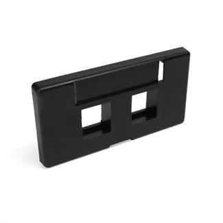 QUICKPORT Modular Furniture Faceplate, 2-Port, Black, 49910-SE2