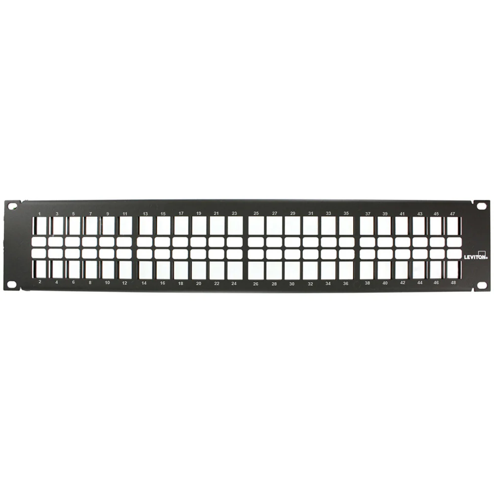 QUICKPORT Patch Panel with vertical numbering, 2RU, 48-port, cable management bar included, 49255-48N