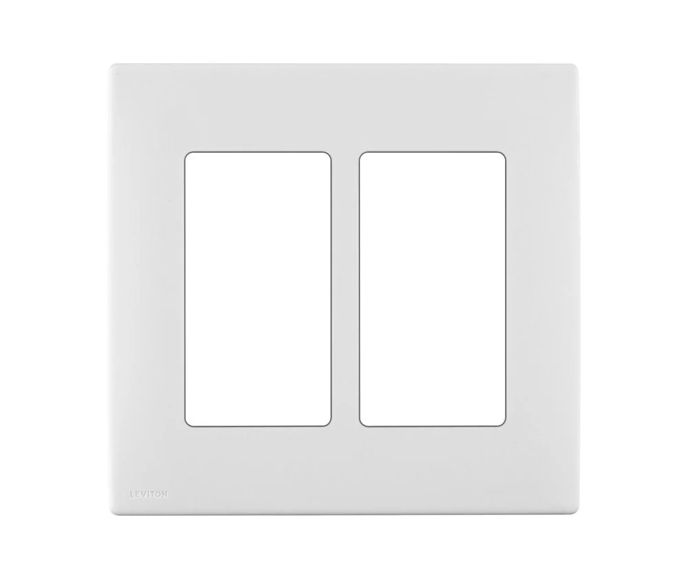 RENU 2-Gang Screwless Snap-On Wallplate, White on White, REWP2-WW