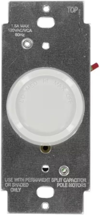 Rotary Ceiling Fan Wall Switch, Quiet 4-Speed Fan Control, 1.5 Amp, 6639-10Z - Image 2