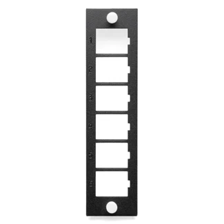 SDX Metal Adapter Plate, empty, black. Accepts (6) QUICKPORT connectors, 5F100-6QP