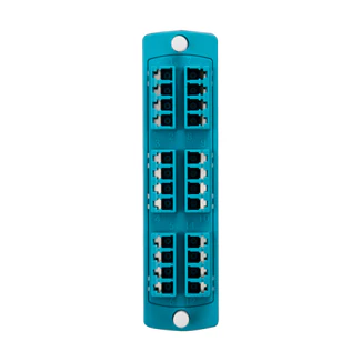 SDX Precision Molded Plate (AQUA), 50/125um Multimode Laser Optimized OM3/4, Quad LC, 24 fibers, Zirconia Ceramic Sleeve, 5F100-4QL