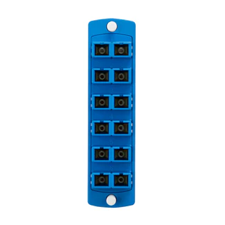 SDX Precision Molded Plate (BLUE), Single-mode OS1/2, Duplex SC, 12 fibers, Zirconia Ceramic Sleeve, 5F100-2LC