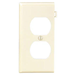 Sectional Wallplate, Duplex Receptacle Opening, End Panel, Light Almond, PSE8-T