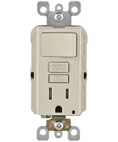 Self-Test SmartockPro Slim GFCI Combination Switch Tamper-Resistant Receptacle with LED Indicator, 15-Amp, GFSW1 - Image 3