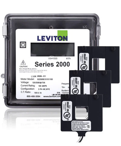 Series 2000 277/480V 3P4W 400A Outdoor kWh Meter Kit with 3 Split Core CTs, 2O480-4W