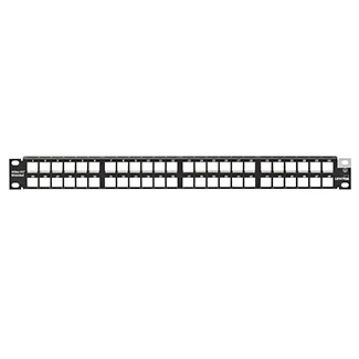 Shielded Flat QUICKPORT™ Patch Panel, 48-Port, 1RU, Black, 4S255-D48