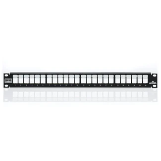 Shielded QUICKPORT Patch Panel, 24-port, 1RU. Cable management bar and grounding wire included, 4S255-S24