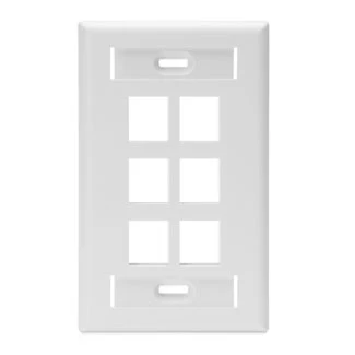 Single-Gang QUICKPORT Wallplate with ID Window, 6-Port, 42080