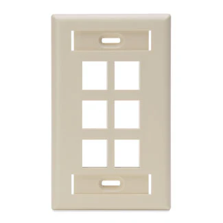Single-Gang QUICKPORT Wallplate with ID Window, 6-Port, 42080 - Image 2