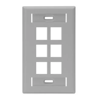 Single-Gang QUICKPORT Wallplate with ID Window, 6-Port, 42080 - Image 3