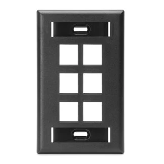 Single-Gang QUICKPORT Wallplate with ID Window, 6-Port, 42080 - Image 4
