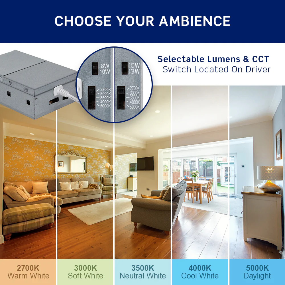 Smooth Slim Downlight with Selectable Lumen Output and CCT - Image 7