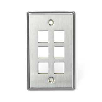Stainless Steel QUICKPORT Wallplate, Single Gang, 43080