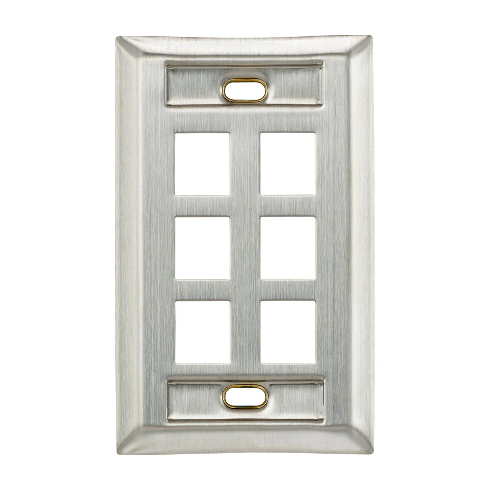 Stainless Steel QUICKPORT Wallplate, Single Gang, with Designation Windows, 43080