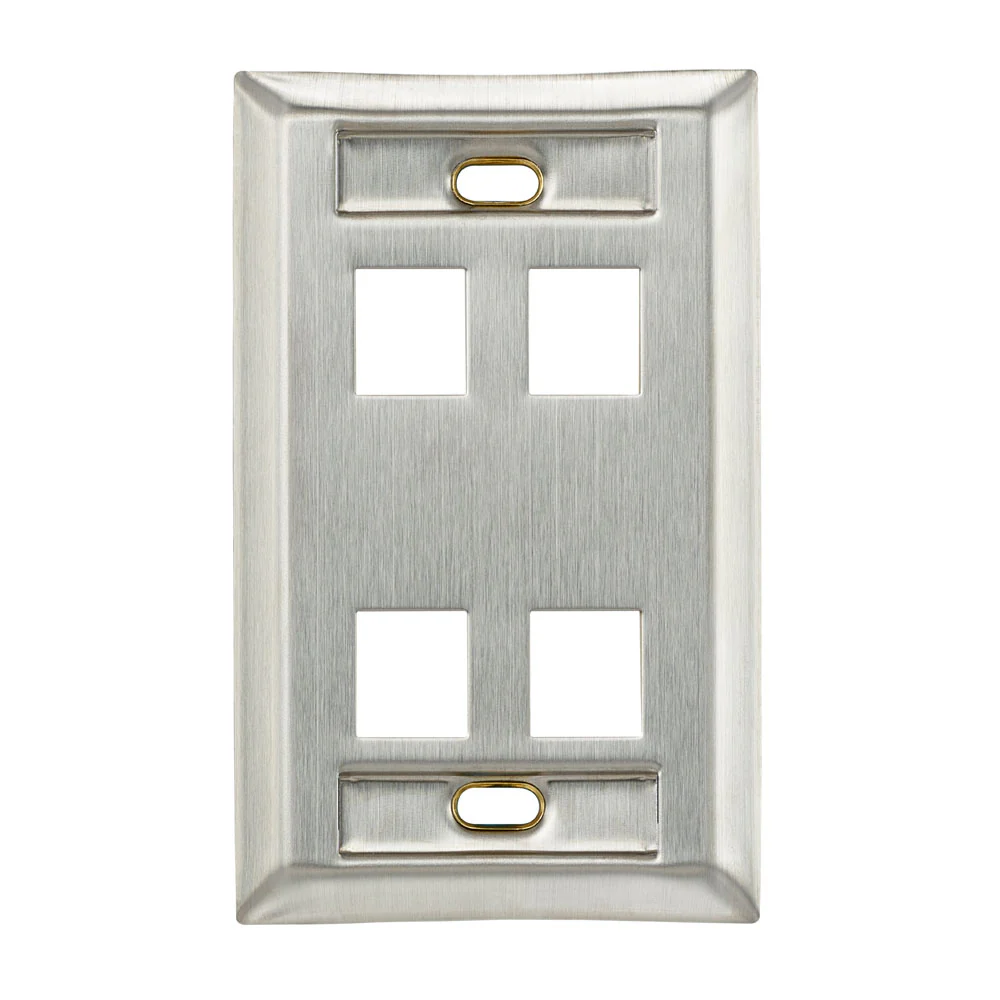 Stainless Steel QUICKPORT Wallplate, Single Gang, with Designation Windows, 43080 - Image 2
