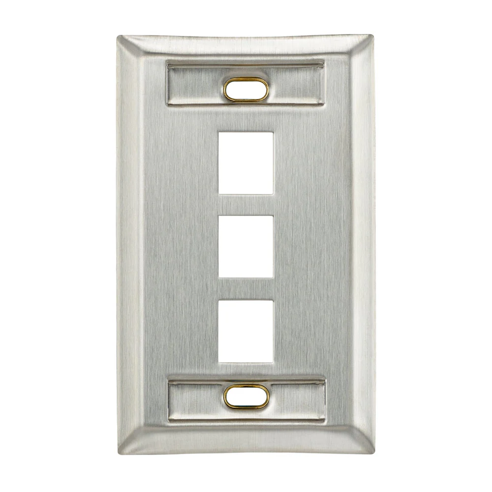Stainless Steel QUICKPORT Wallplate, Single Gang, with Designation Windows, 43080 - Image 3