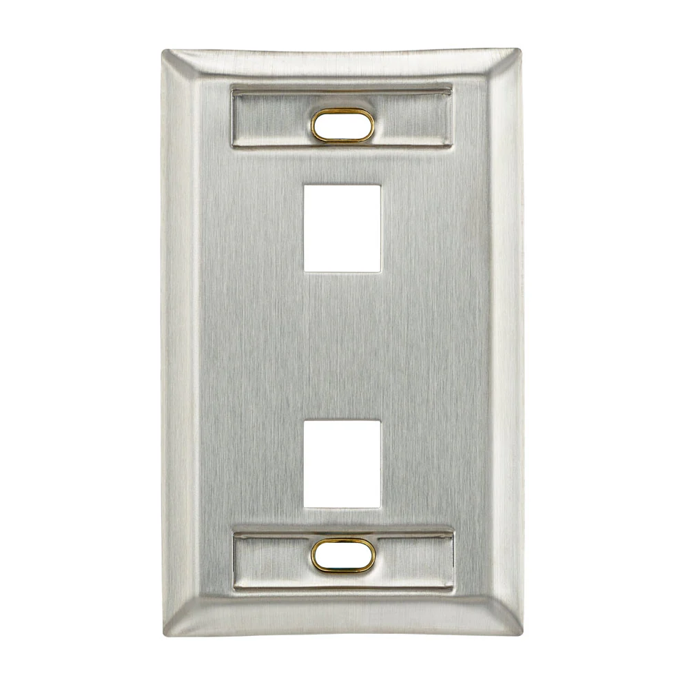 Stainless Steel QUICKPORT Wallplate, Single Gang, with Designation Windows, 43080 - Image 4
