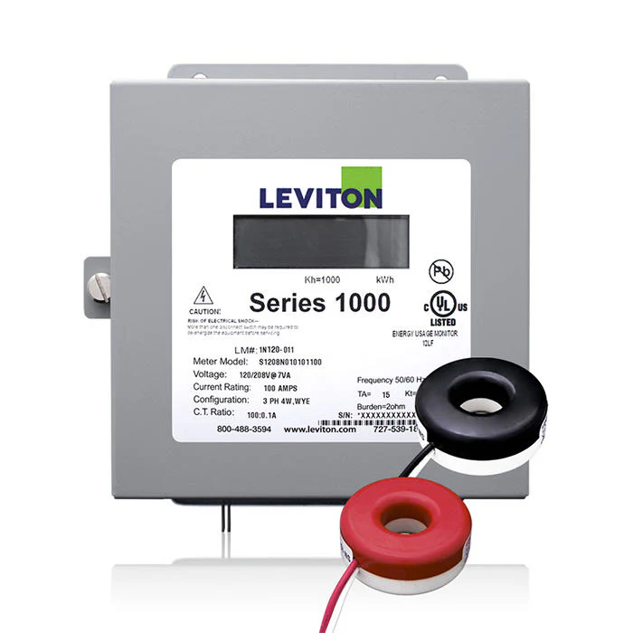 Submeter, Indoor, 120/240V, 1 Phase 3 Wire, Max 100A, 2 Solid Core Current Transformers, Electric Meter Kit, 1K240-1SW