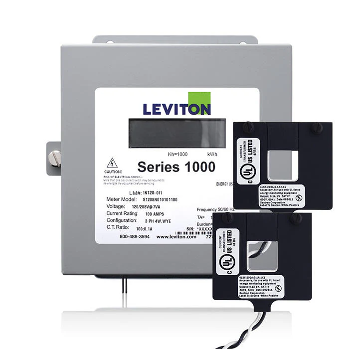 Submeter, Indoor, 120/240V, 1 Phase 3 Wire, Max 400A, 2 Split Core Current Transformers, Electric Meter Kit, 1K240-4W