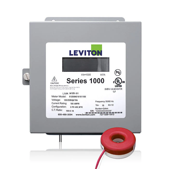 Submeter, Indoor, 120V, 1 Phase 2 Wire, Max 100A, 1 Solid Core Current Transformer, Electric Meter Kit, 1K120-1SW