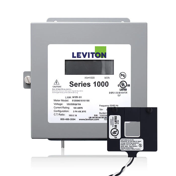 Submeter, Indoor, 277V, 1 Phase 2 Wire, Max 400A, 1 Split Core Current Transformer, Electric Meter Kit, 1K277-4W