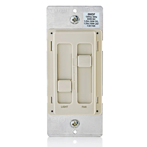Leviton SureSlide Ceiling Fan Control and Dimmer Switch for LED, Halogen and Incandescent Bulbs, 66DF - Image 3