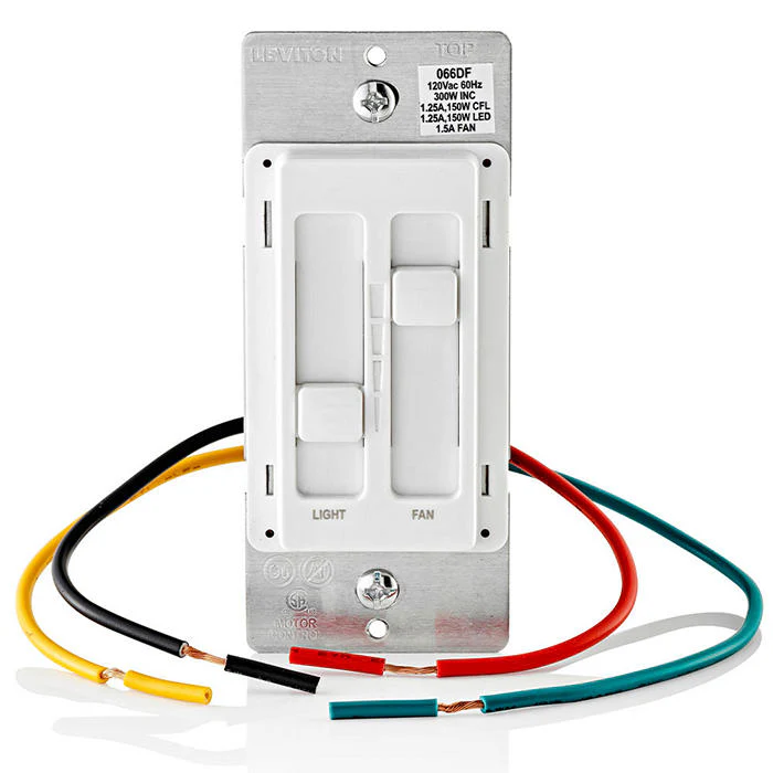 Leviton SureSlide Ceiling Fan Control and Dimmer Switch for LED, Halogen and Incandescent Bulbs, 66DF - Image 5