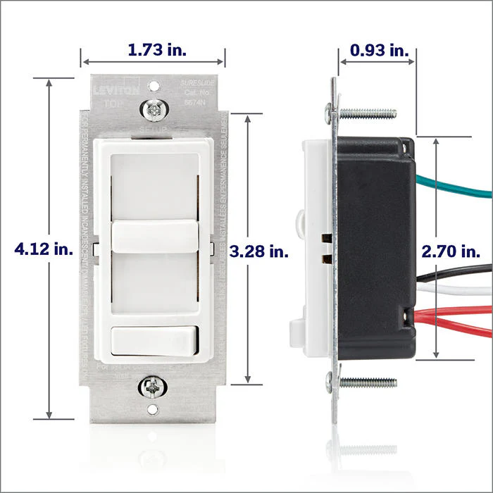 SureSlide Dimmer Switch for Dimmable LED, Halogen and Incandescent Bulbs, Neutral Wire Required, 6674N-10W - Image 7