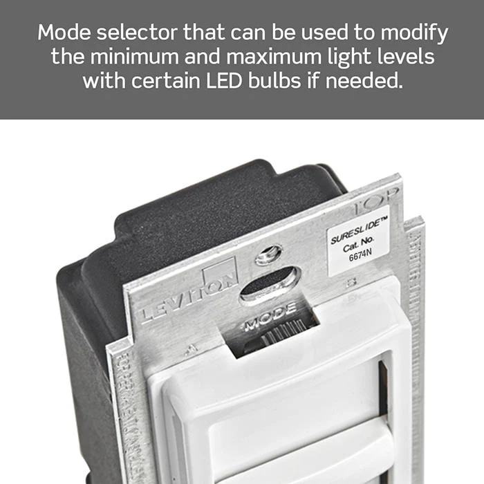 SureSlide Dimmer Switch for Dimmable LED, Halogen and Incandescent Bulbs, Neutral Wire Required, 6674N-10W - Image 9