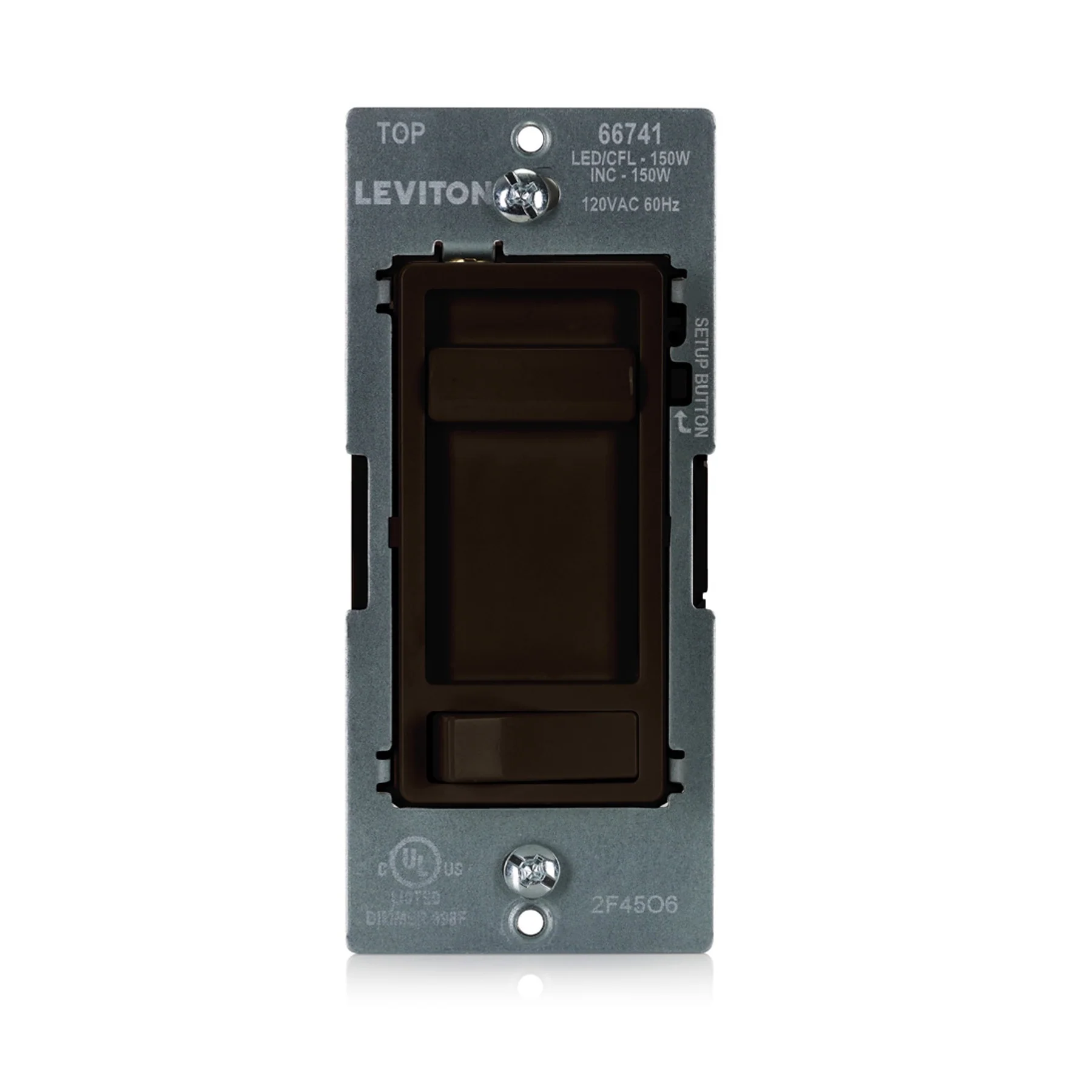 SureSlide LED Advanced Dimmer Switch for 150W Dimmable LED, Halogen and Incandescent Bulbs and Fixtures, 66741-00B, Brown - Image 2