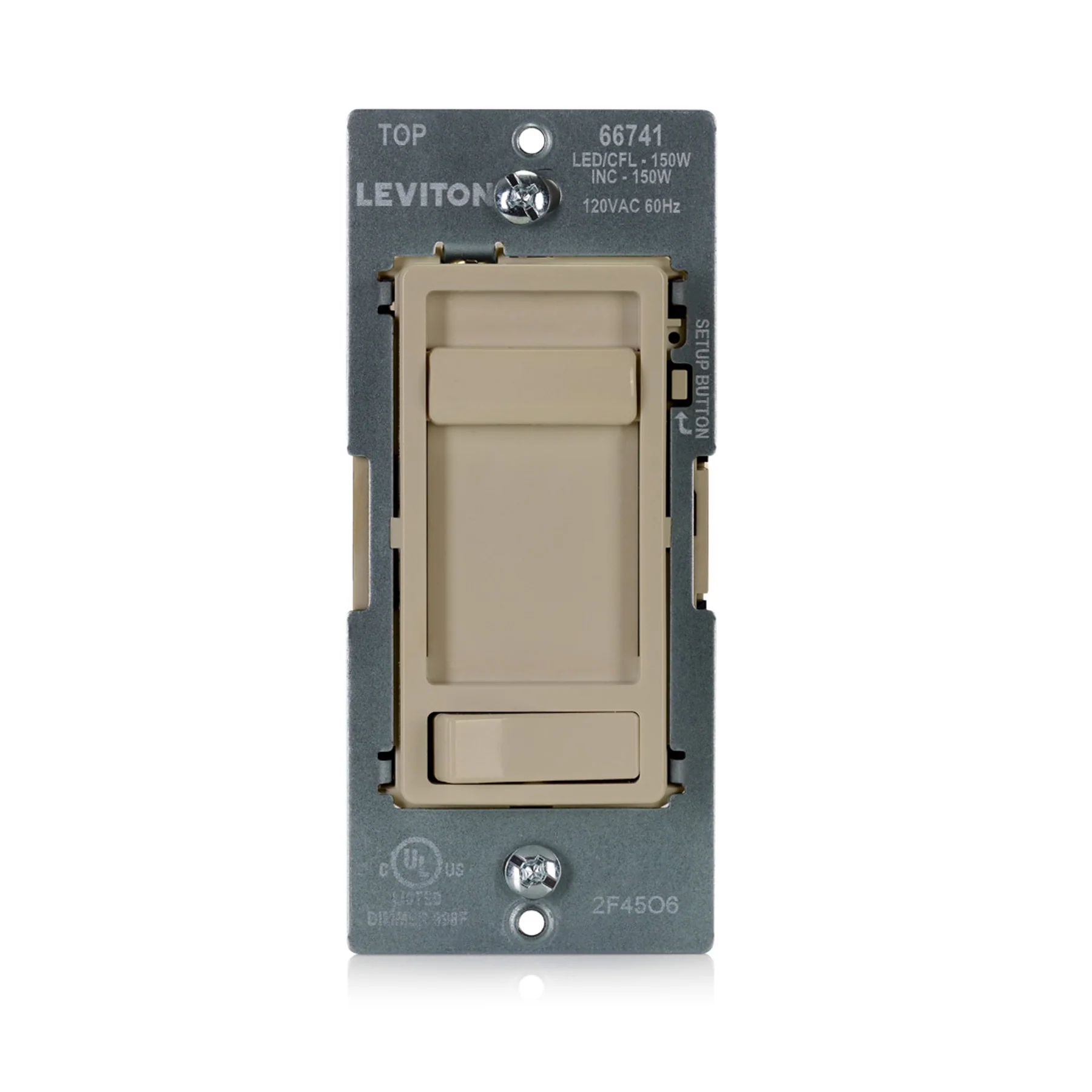 SureSlide LED Advanced Dimmer Switch for 150W Dimmable LED, Halogen and Incandescent Bulbs and Fixtures, 66741-00I, Ivory - Image 2