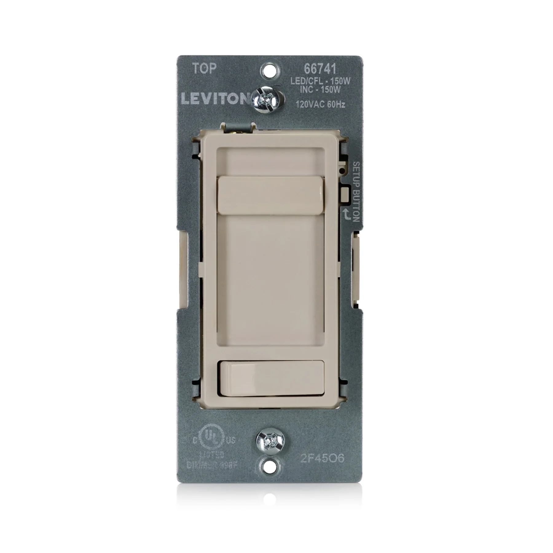 SureSlide LED Advanced Dimmer Switch for 150W Dimmable LED, Halogen and Incandescent Bulbs and Fixtures, 66741-00T, Light Almond - Image 2
