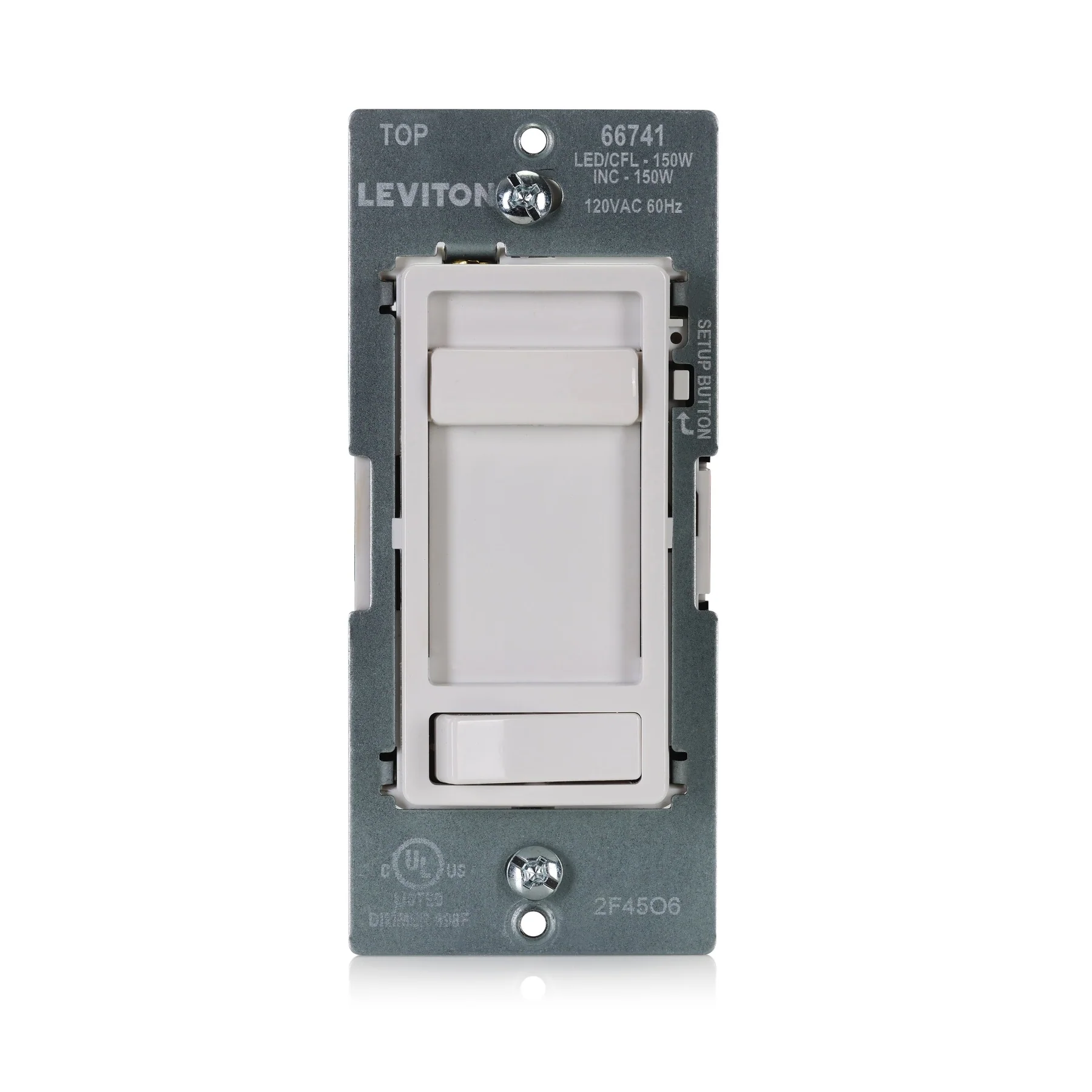 SureSlide LED Advanced Dimmer Switch for 150W Dimmable LED, Halogen and Incandescent Bulbs and Fixtures, 66741-W, White - Image 2