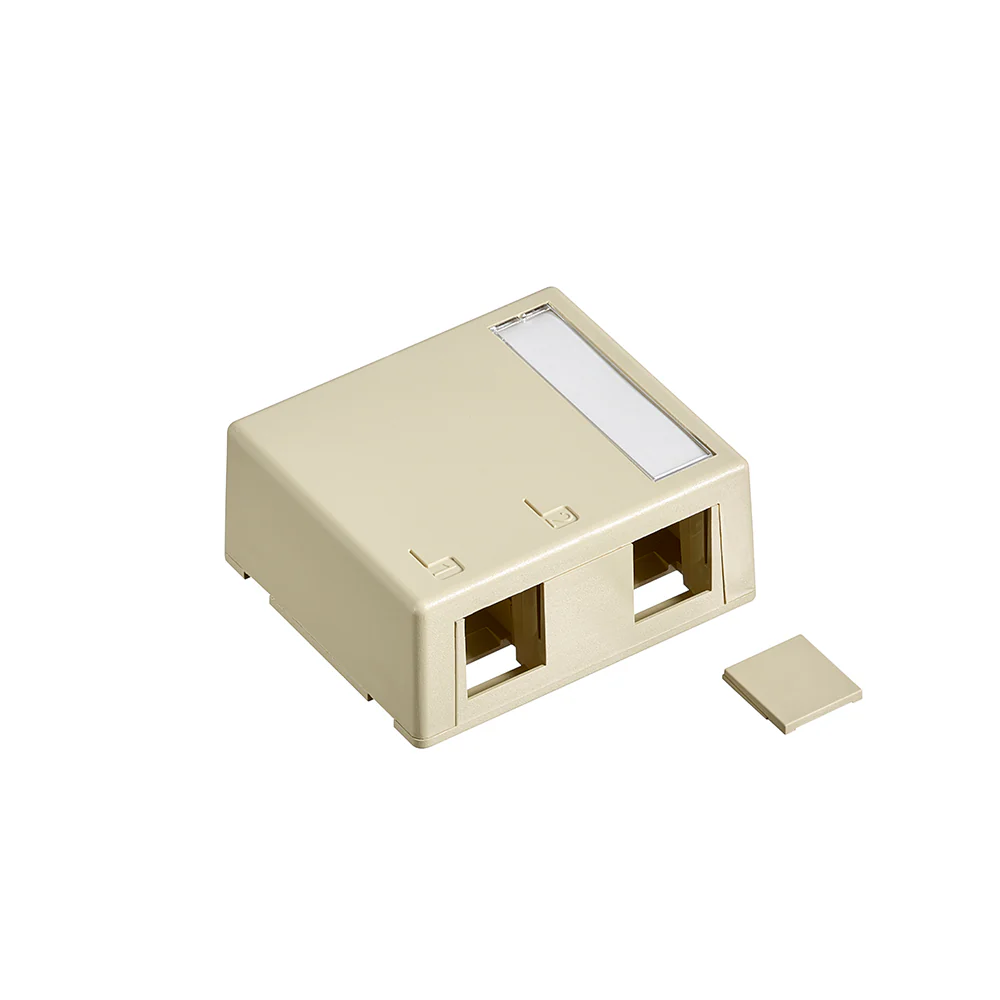 Surface-Mount QUICKPORT Box, Plenum-Rated, 2-Port, 41089 - Image 2