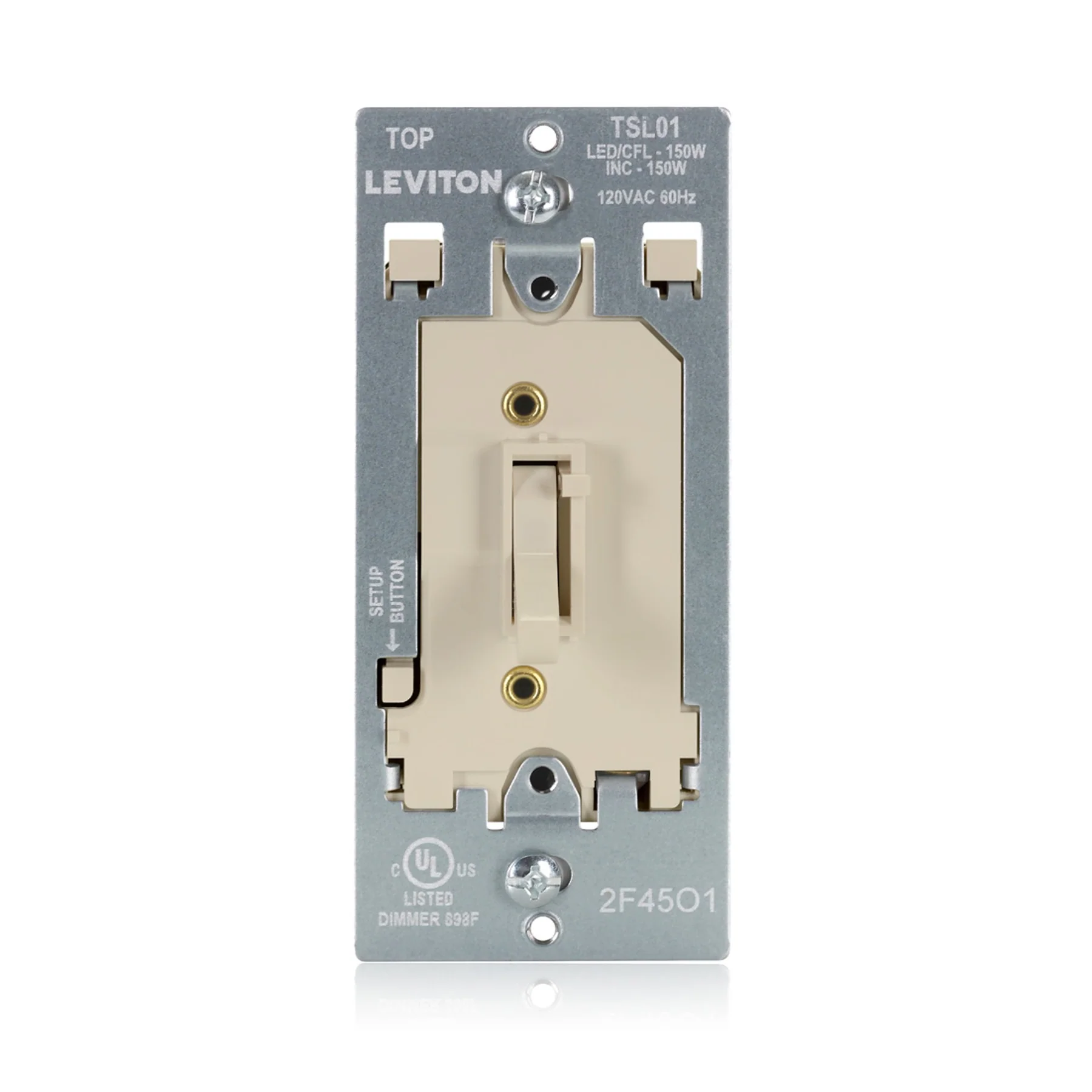 Toggle Slide LED Advanced Dimmer Switch for 150W Dimmable LED, Halogen and Incandescent Bulbs and Fixtures, TSL01-00I, Ivory - Image 2