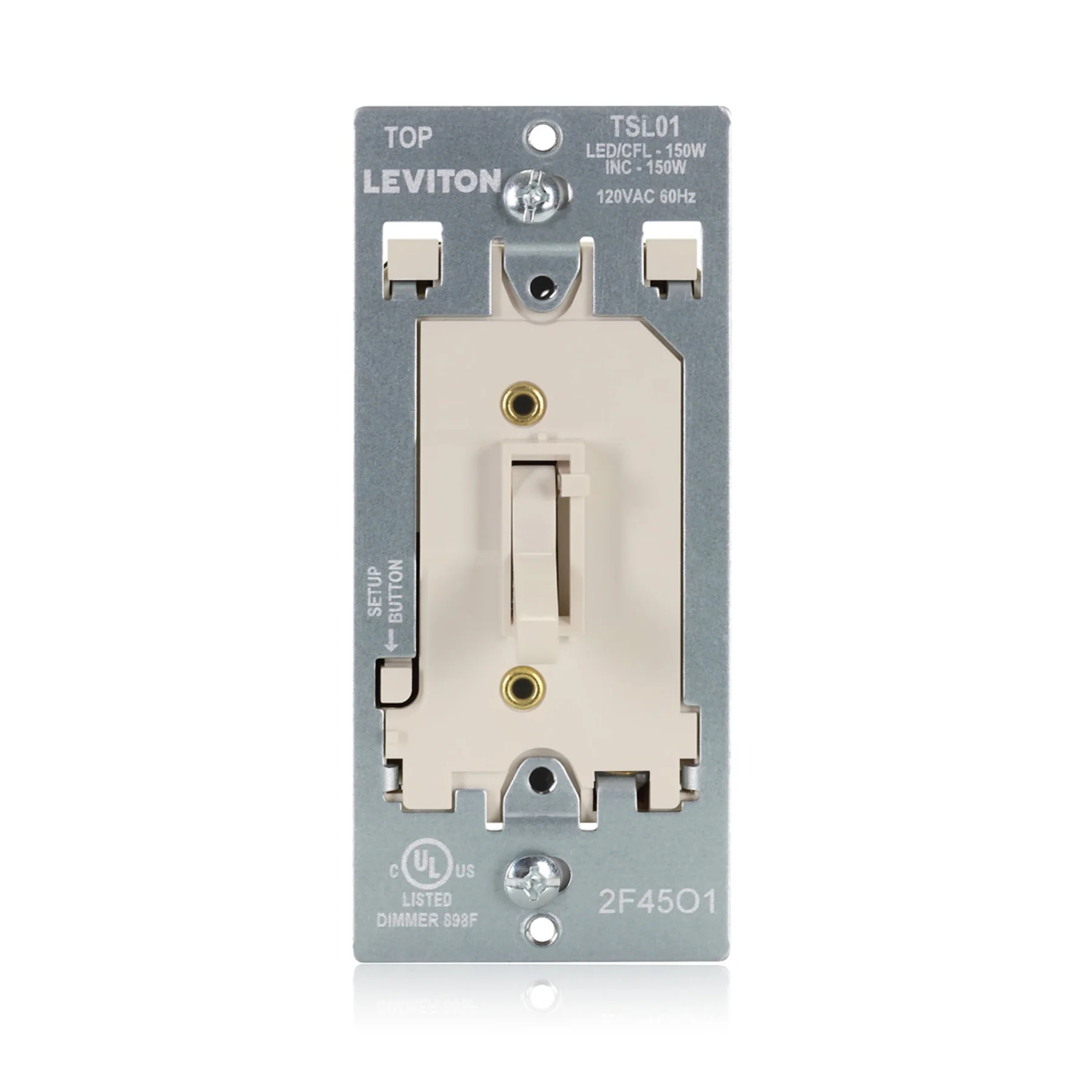 Toggle Slide LED Advanced Dimmer Switch for 150W Dimmable LED, Halogen and Incandescent Bulbs and Fixtures, TSL01-00T, Light Almond - Image 2