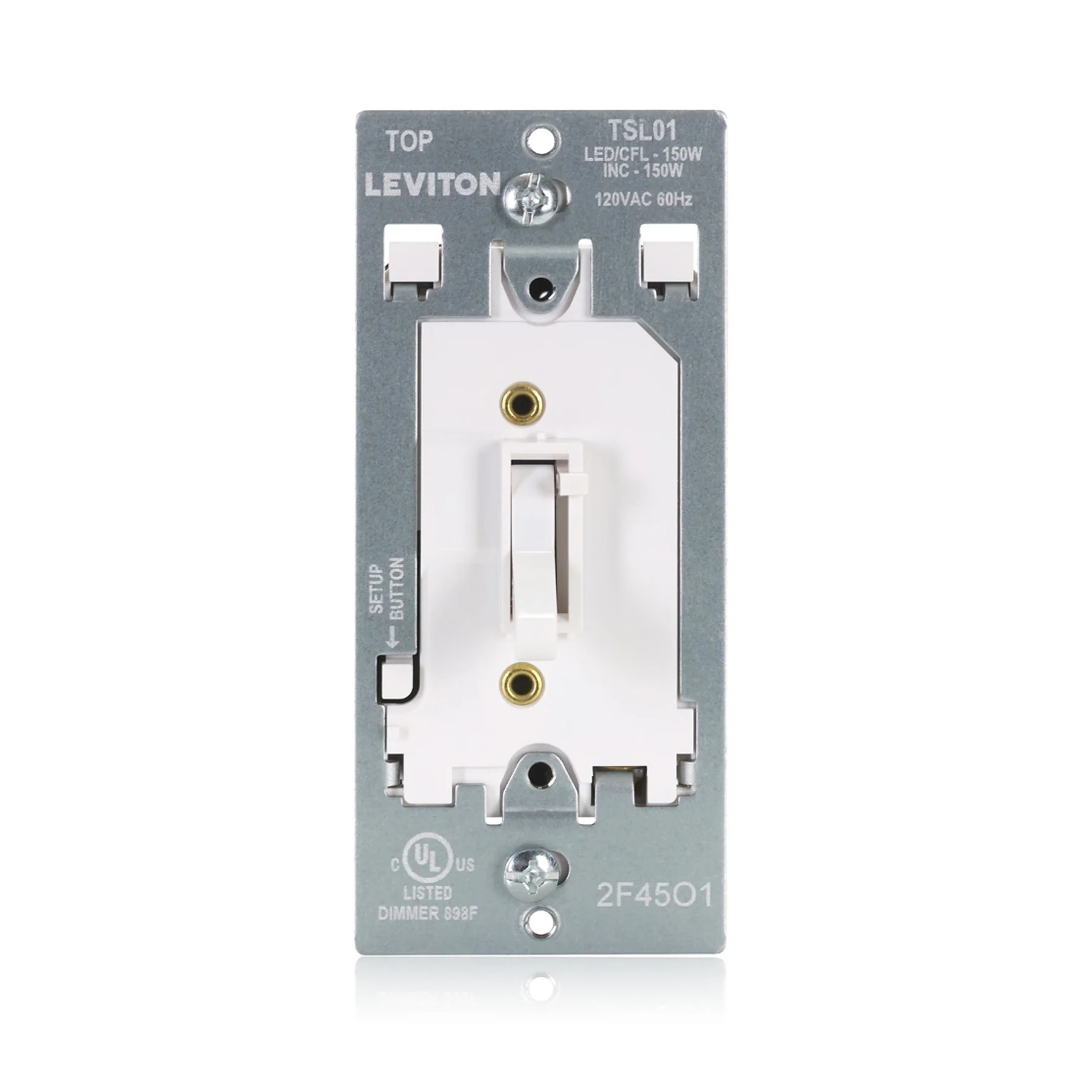 Toggle Slide LED Advanced Dimmer Switch for 150W Dimmable LED, Halogen and Incandescent Bulbs and Fixtures, TSL01-00W, White - Image 2
