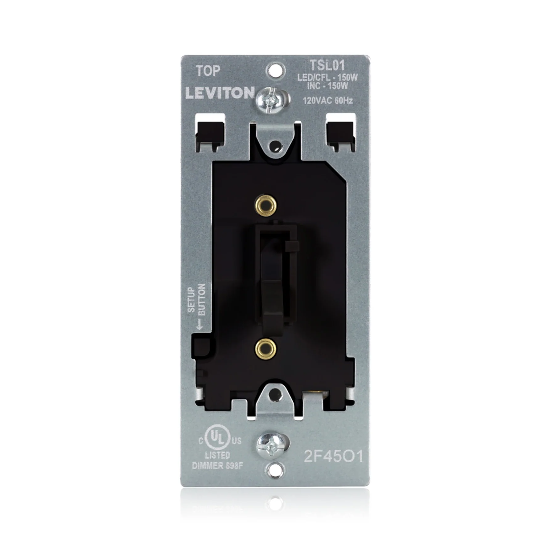 Toggle Slide LED Advanced Dimmer Switch for 150W Dimmable LED, Halogen and Incandescent Bulbs and Fixtures, TSL01-10E, Black