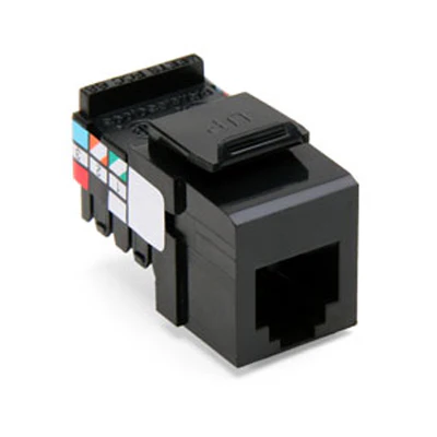Voice Grade QUICKPORT Connector, 6P6C, Black, 41106-RE6