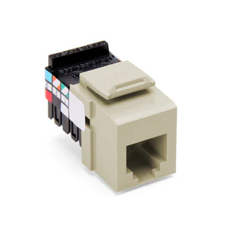 Voice Grade QUICKPORT Connector, 6P6C, Ivory, 41106-RI6