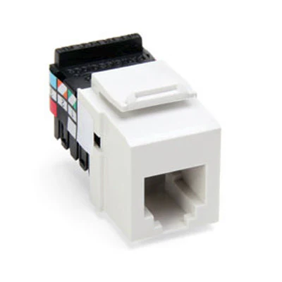 Voice Grade QUICKPORT Connector, 6P6C, White, 41106-RW6