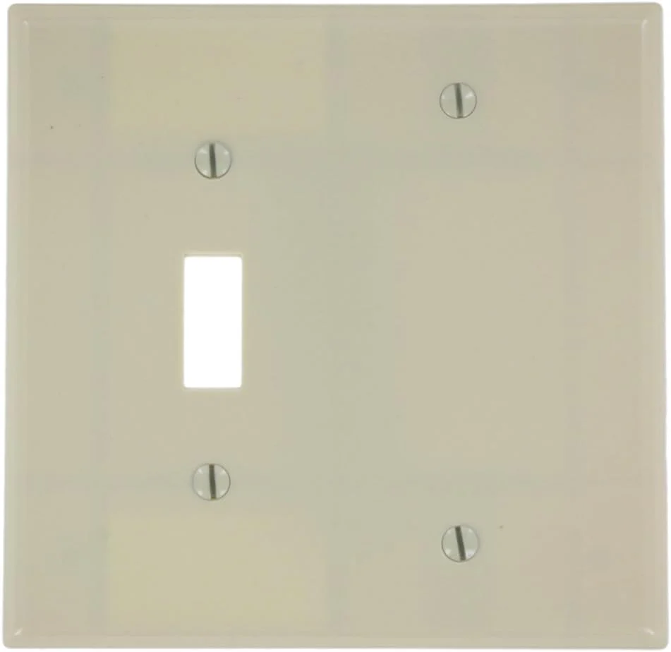 Wallplate 2-Gang 1-Toggle and 1-Blank Midway Size, Thermoset, Ivory, 80506-I