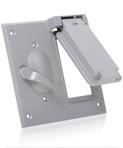 Weatherproof Cover, Metal Flat Lid, 2-Gang Switch & Decora/GFCI, Gray, WM2SG-GY