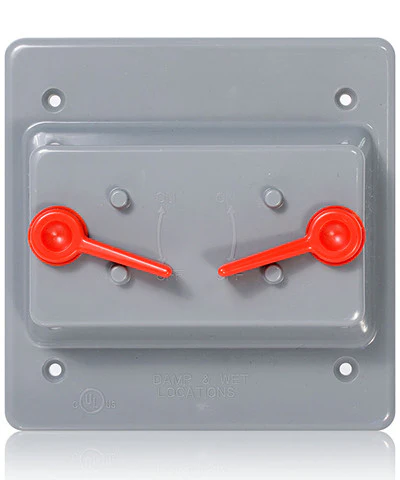 Weatherproof Cover, Plastic Flat Lid, 1-Gang Duplex Receptacle, Gray, WP2S-GY