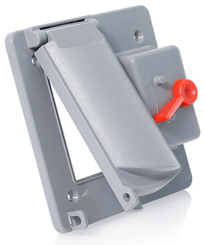 Weatherproof Cover, Plastic Flat Lid, 2-Gang Switch, Decora/GFCI, Gray, WP2SG-GY